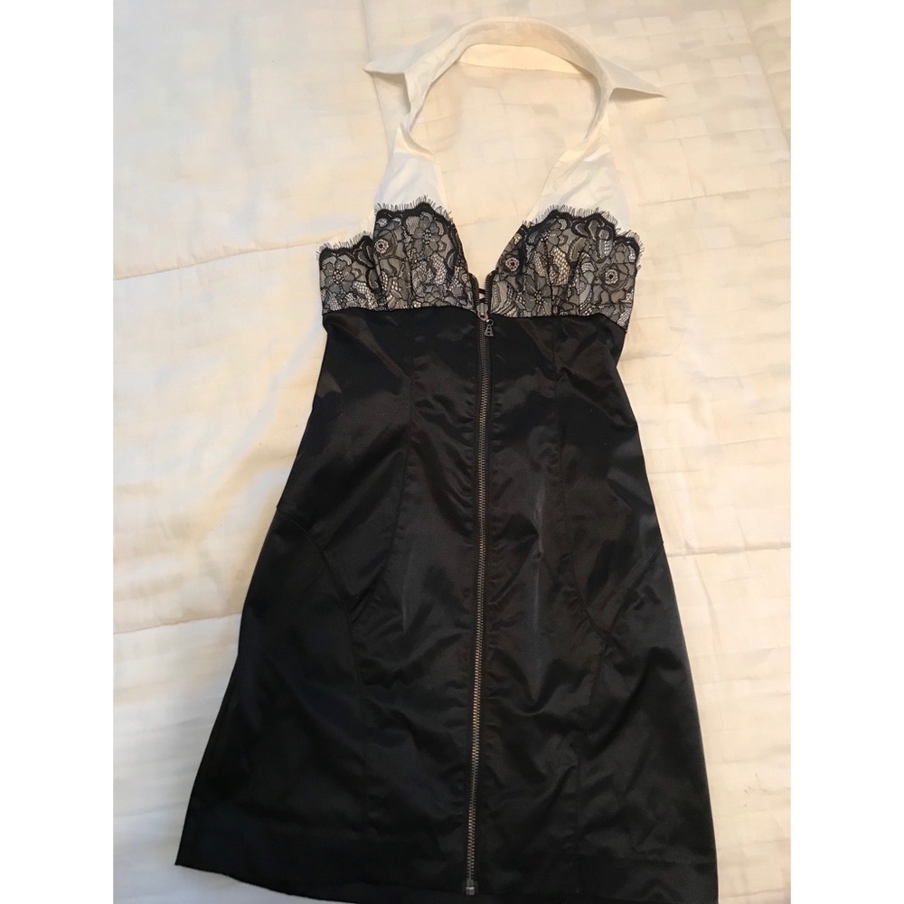 Guess halter black and white dress